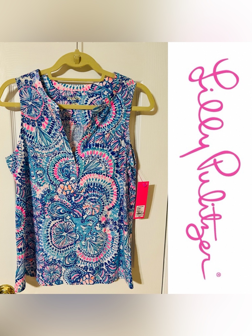 NWT Lilly Pulitzer Dev top in Commotion in the Ocean print-SZ M